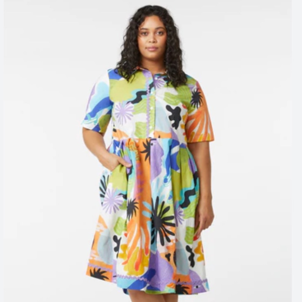 Gorman Colorful Abstract Midi Dress